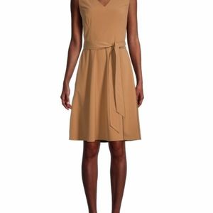 CALVIN KLEINBelted Fit-&-Flare Commuter Dress